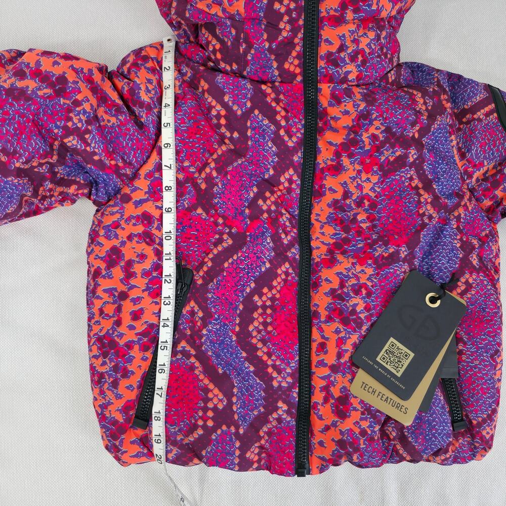 Goldbergh Lucinda Ski Jacket Pink Purple Snake Animal Print Down Coat Sz 4 - Picture 12 of 15